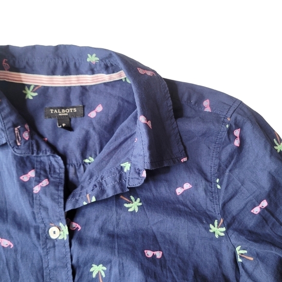 Talbots Petite Small Button Down Cotton - Picture 4 of 6